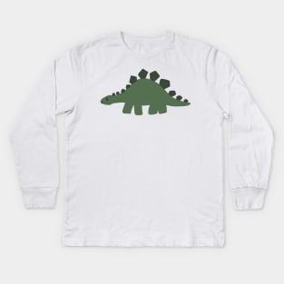 Stegosaurus drawn badly Kids Long Sleeve T-Shirt